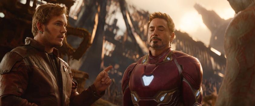 Chris Pratt och Robert Downey Jr i ”Avengers: Infinity war”.