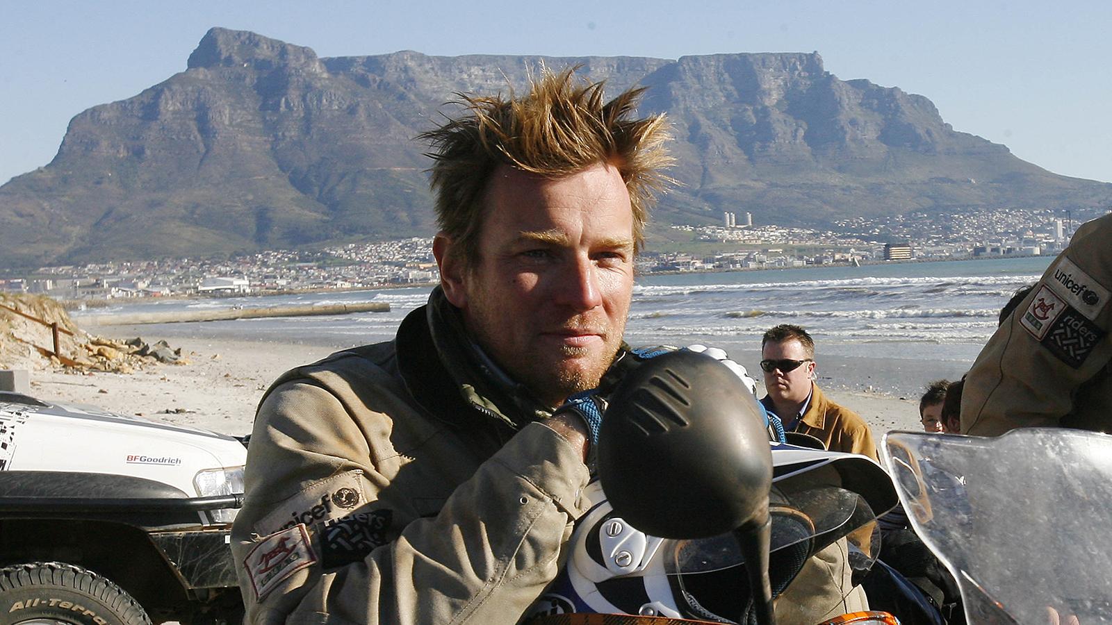 Ewan McGregor vid målet i Sydafrika.