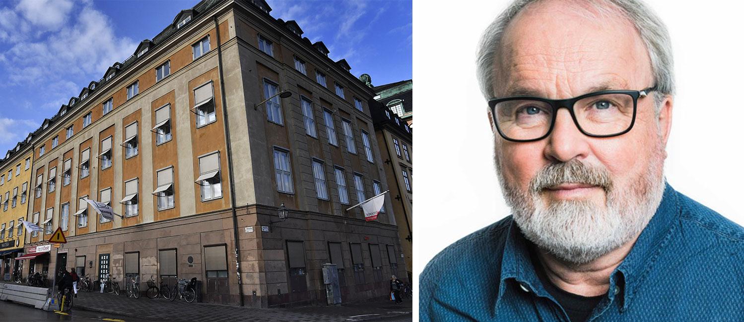 PRO:s huvudkontor vid Slussplan i Stockholm och Ingemar Hamskär, sakkunnig på PRO i pensionärers ekonomi. 