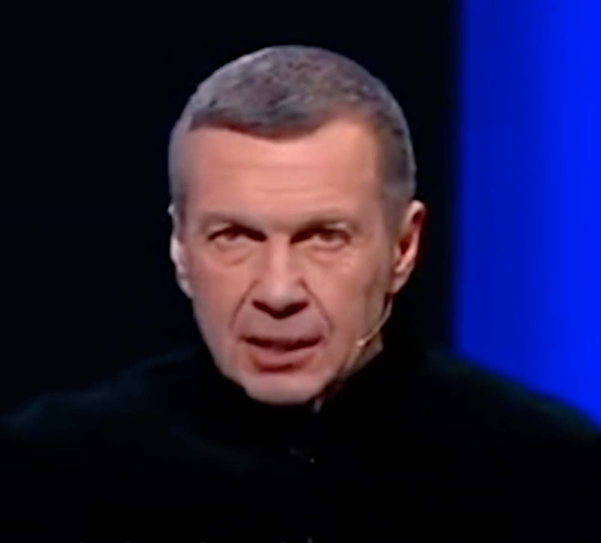 Programledaren Vladimir Solovjov i sin show.