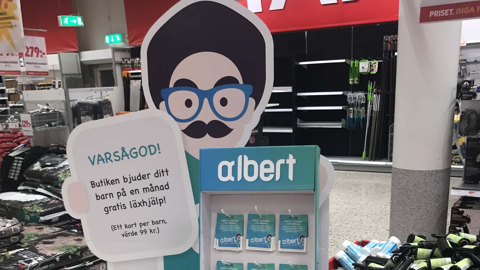 Albert-gubben på ICA Maxi Stormarknader