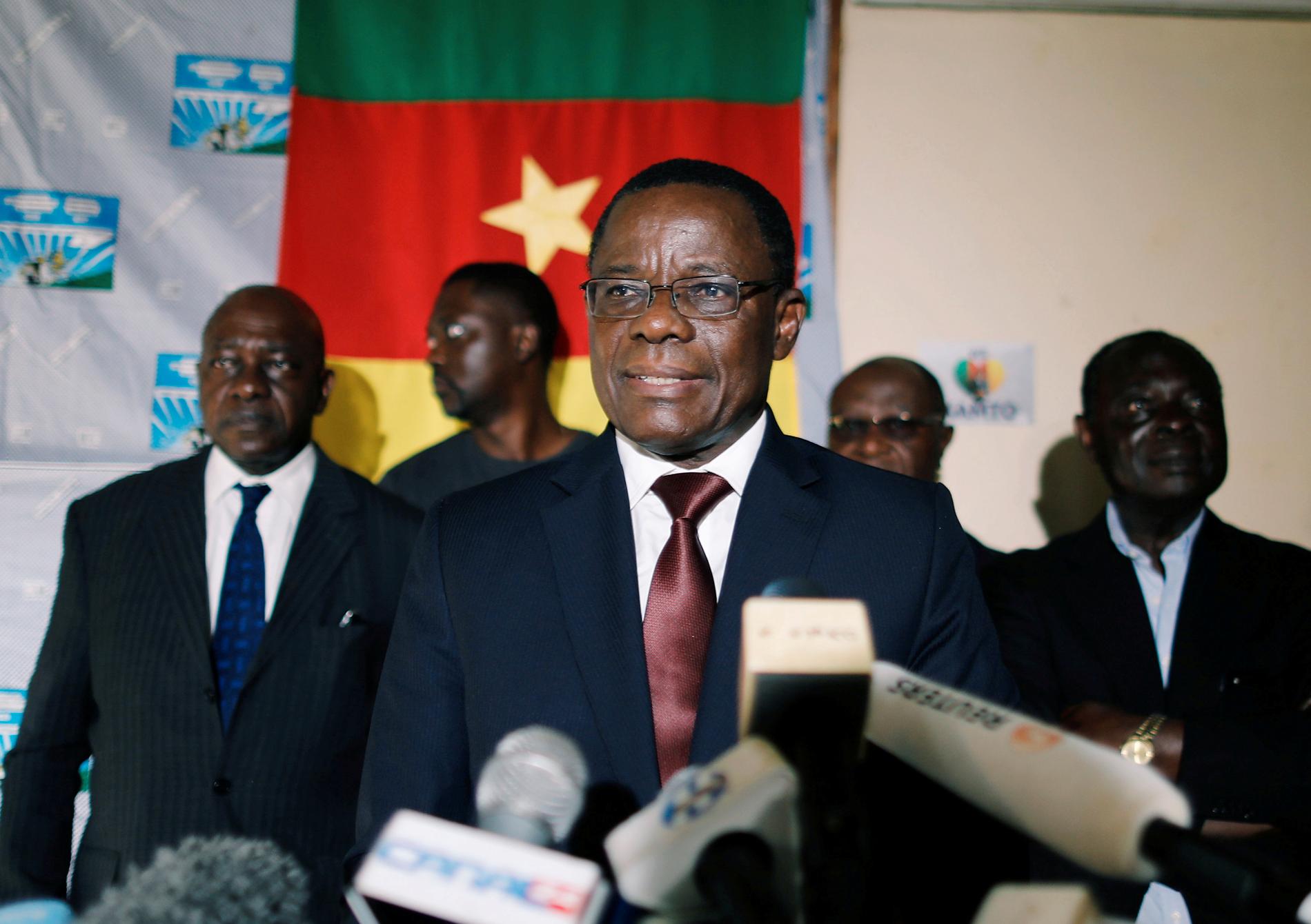 Kameruns oppositionsledare Maurice Kamto åtalas för en rad brott efter protester mot valresultatet. Arkivbild från 8 oktober 2018.