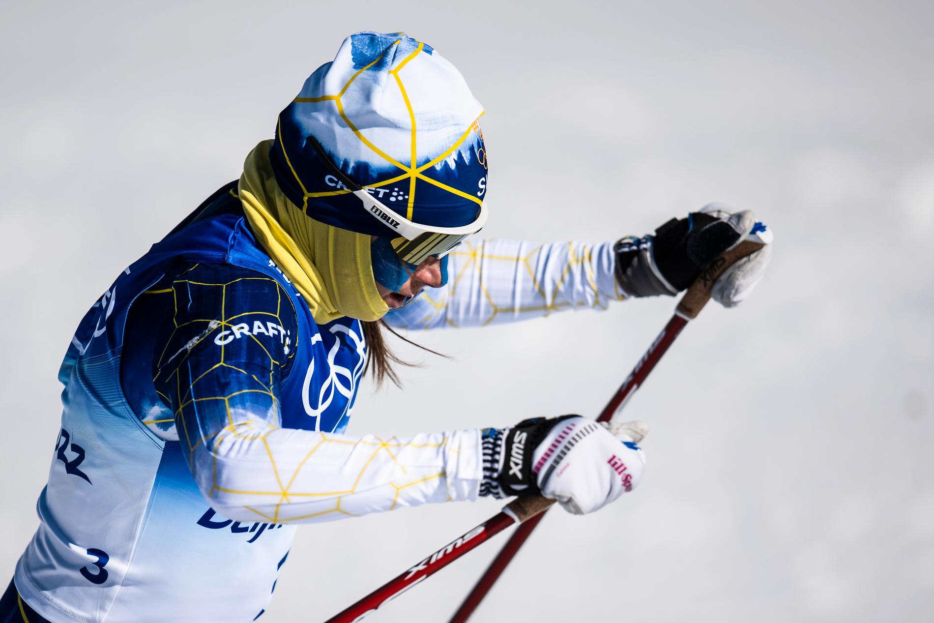 Ebba Andersson under 30-kilometersloppet i OS 2022. 