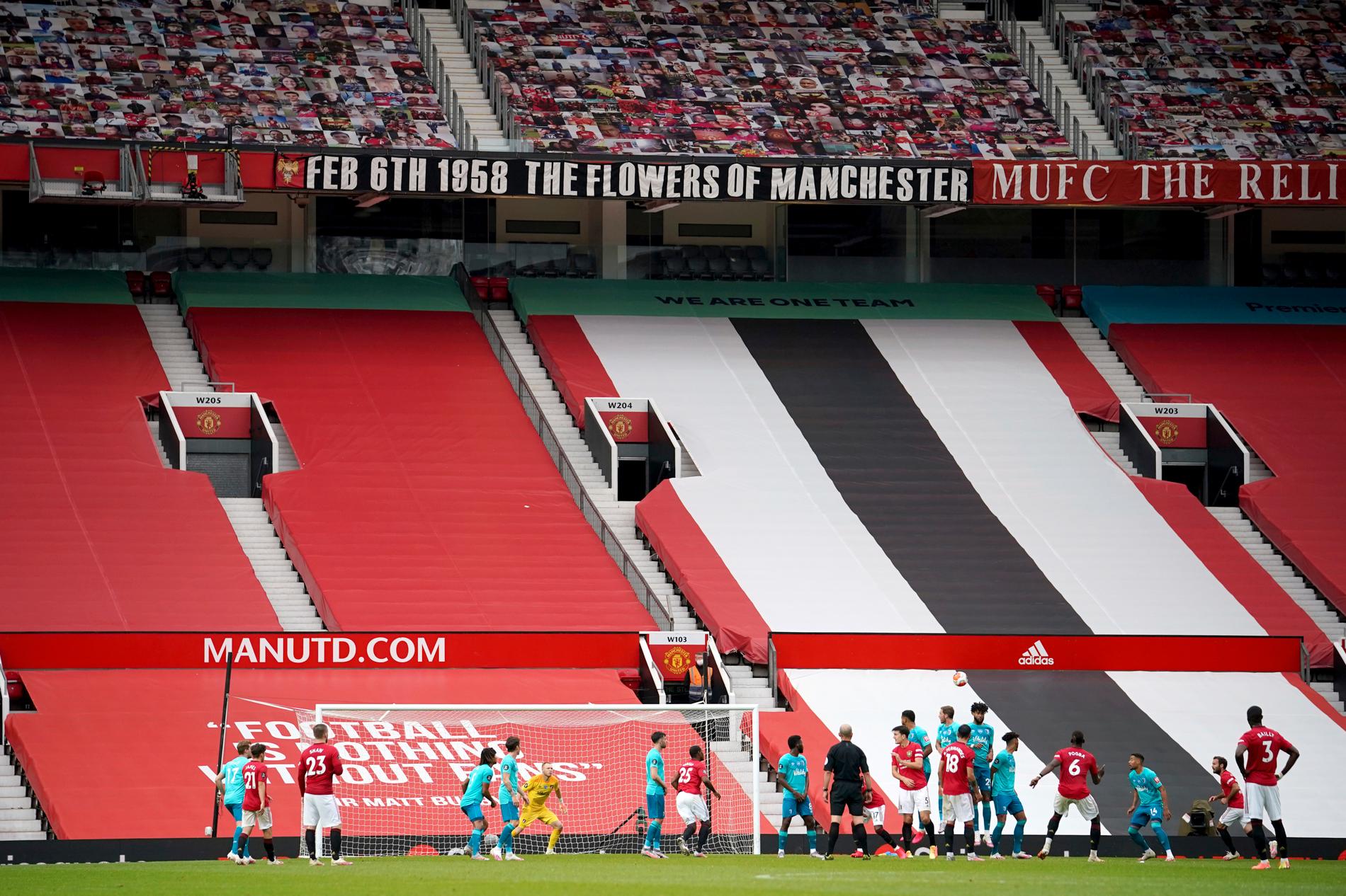 Manchester United spelar inför tomma läktare mot Bournemouth. Arkivbild.
