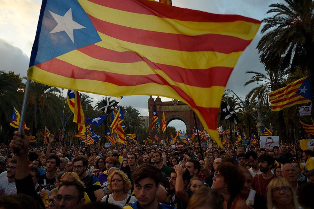 Anhängare till ett självständigt Katalonien.