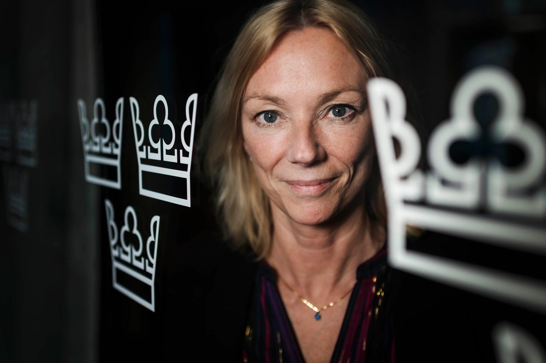 Karolina Ekholm, chef för Riksgälden som presenterar hur det går för Sveriges budget och finanser för september. Arkivbild.