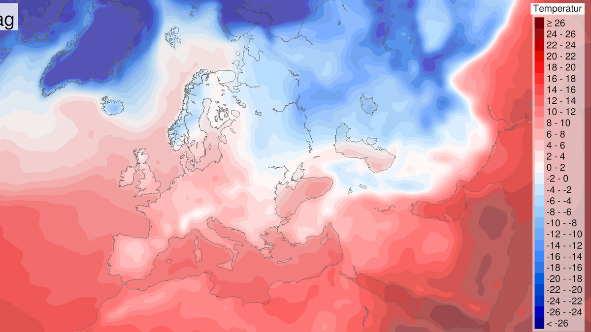 Nästan bara Norge, Sverige och Finland hade minusgrader förra helgen.
