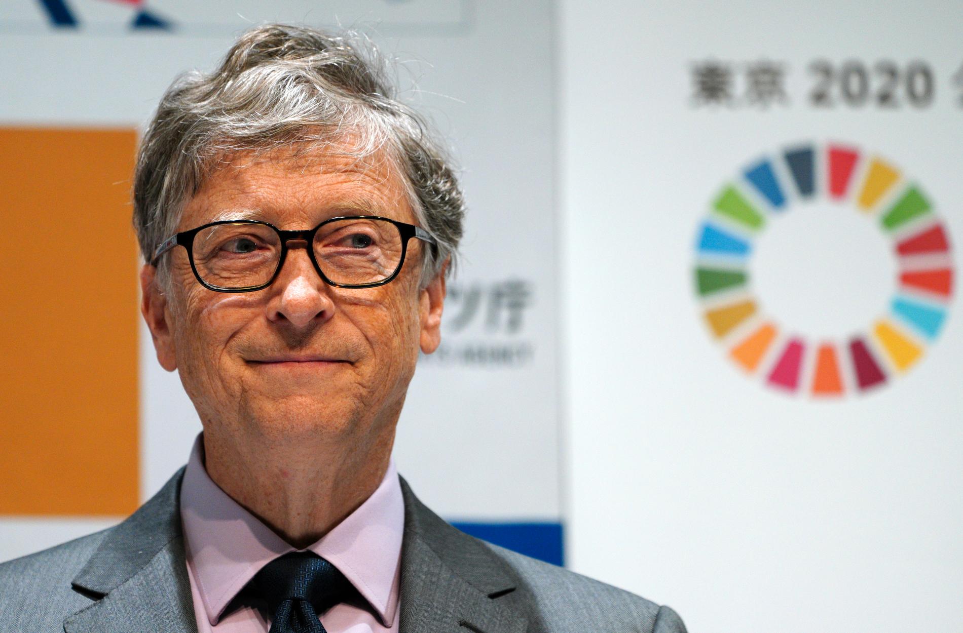 Tidigare Microsoft-vd:n Bill Gates på möte i Tokyo, Japan 2018.