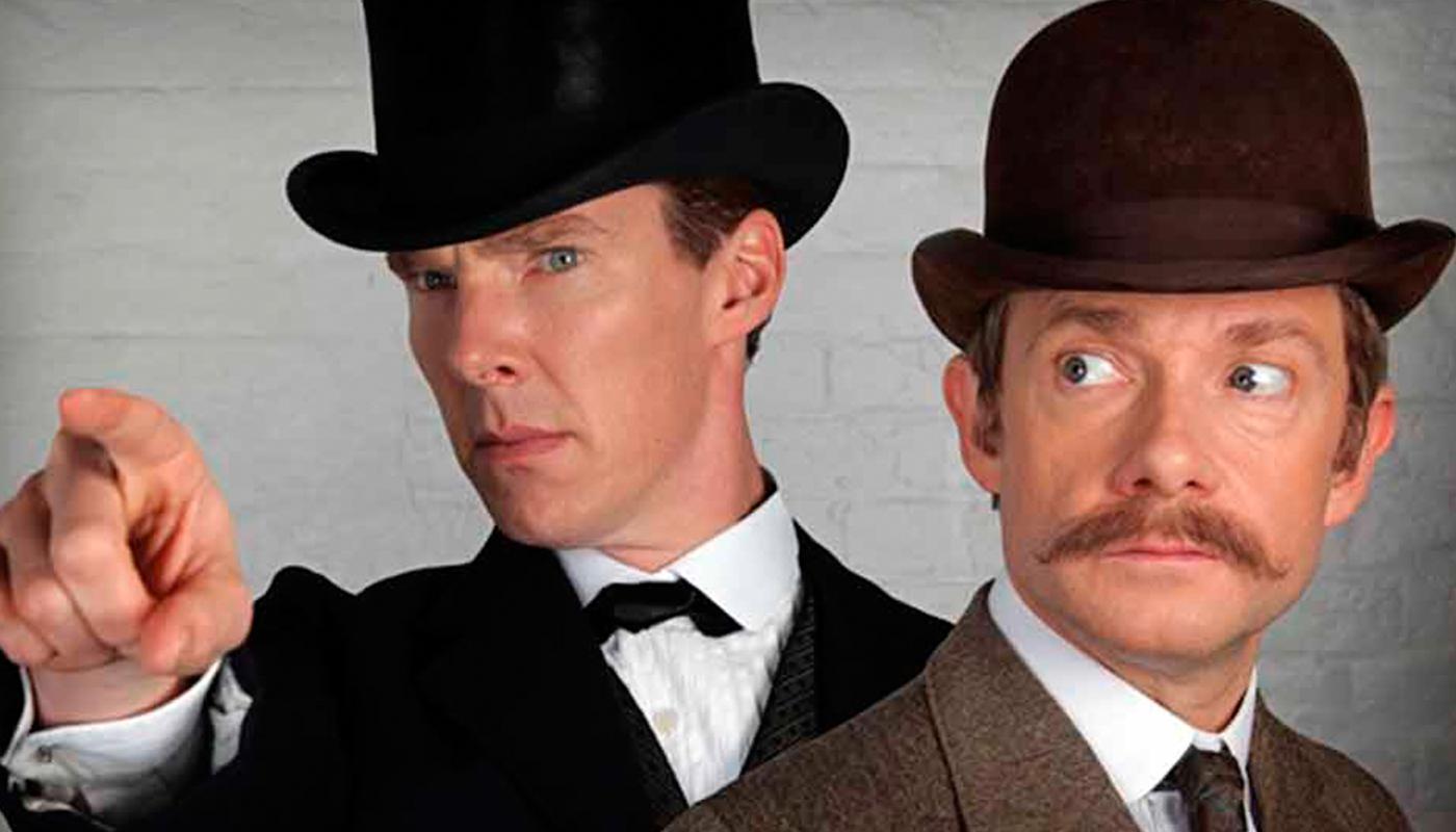 Benedict Cumberbatch och Martin Freeman som Sherlock och Watson.