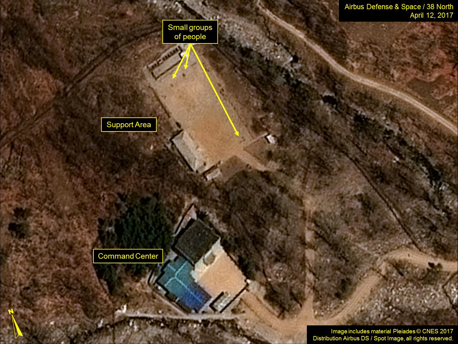 Satellitbild från kärnvapenanläggningen Punggye-ri.