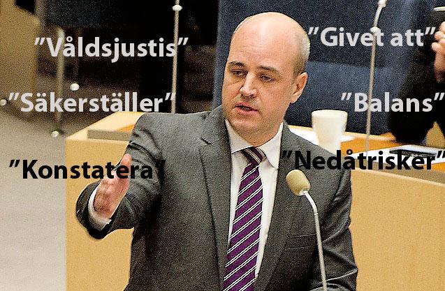 Reinfeldt använder ibland för krångliga ordval, enligt retorikexperterna.