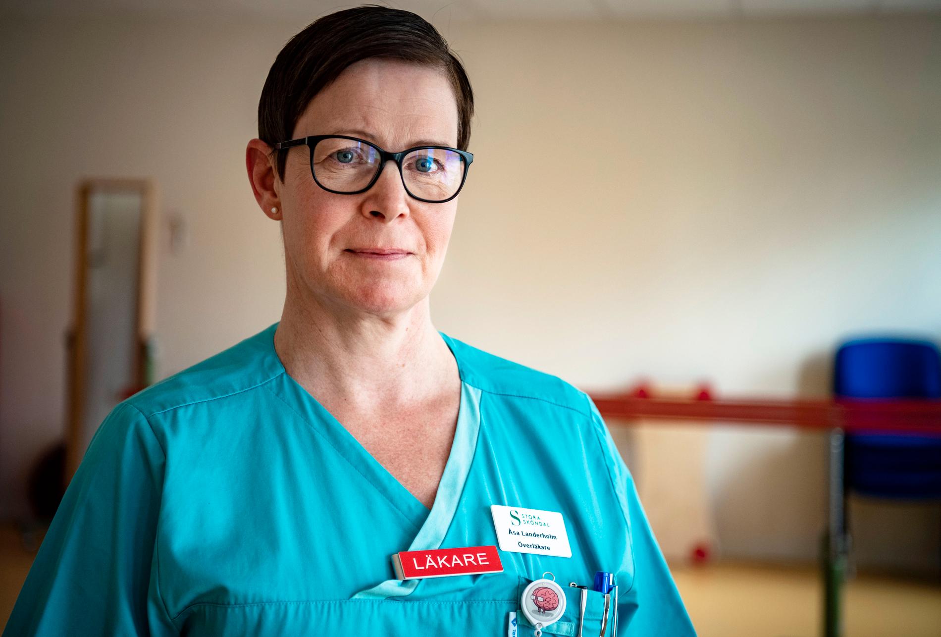 Åsa Landerholm, överläkare på Neurologiska rehabiliteringskliniken Stora Sköndal.