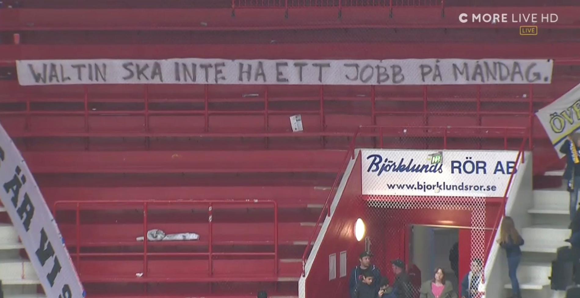 SSK-fansens banderoll i matchen mot Timrå.
