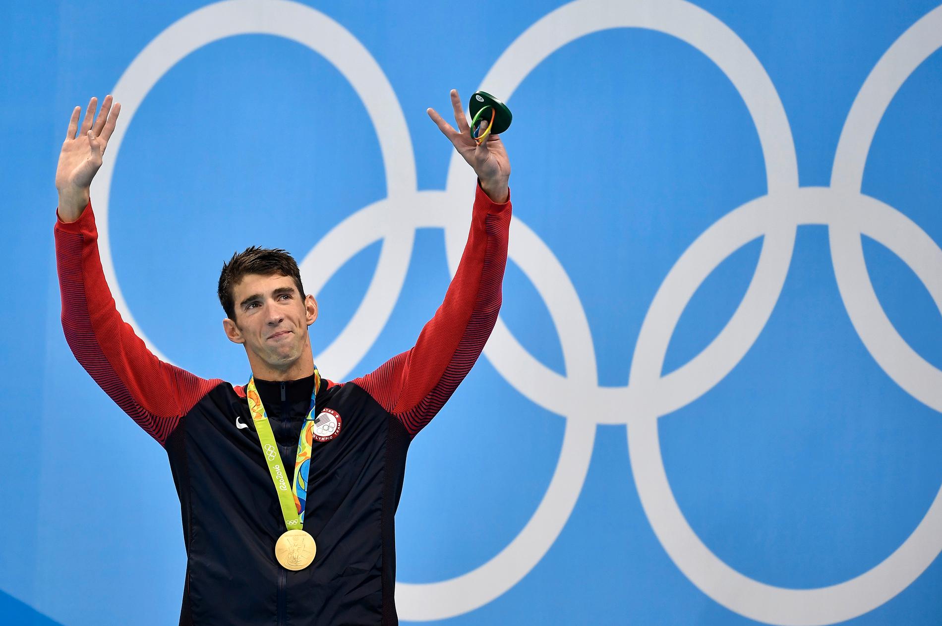 Michael Phelps efter segern på 200 meter under OS 2016 i Rio de Janeiro.