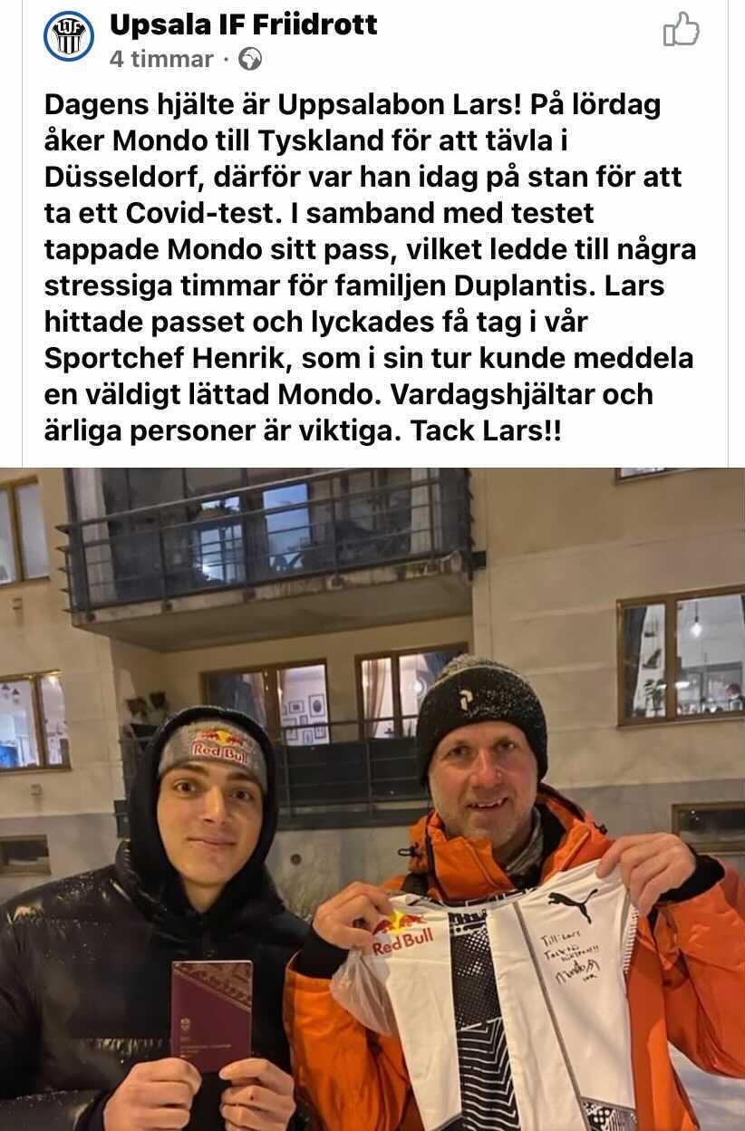 Uppsala IF skickade ett stort tack till hjälten på Facebook.