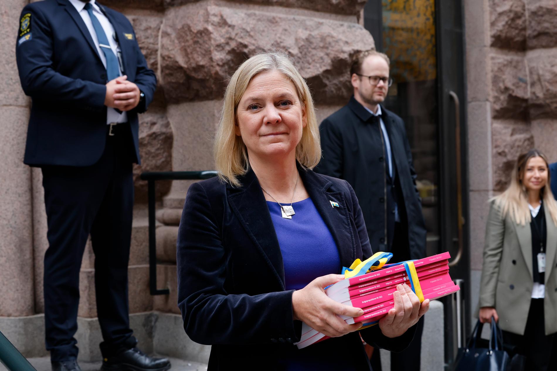 Finansminister Magdalena Andersson (S) presenterade höstbudgeten i dag måndag.
