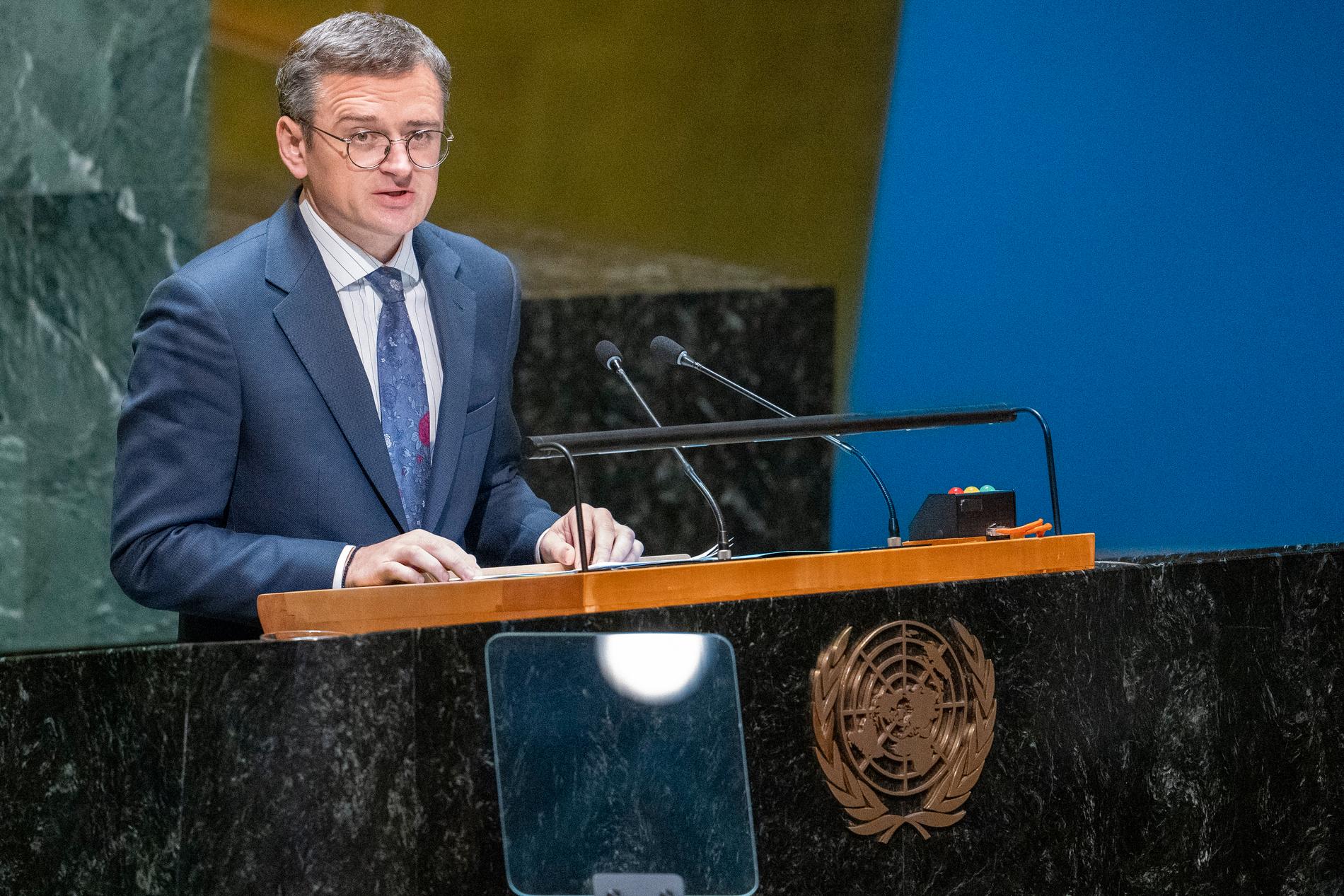 Ukrainas utrikesminister Dmytro Kuleba talade i FN på fredagen och försäkrade eventuella tvivlare att Ukraina kommer att besegra Ryssland.