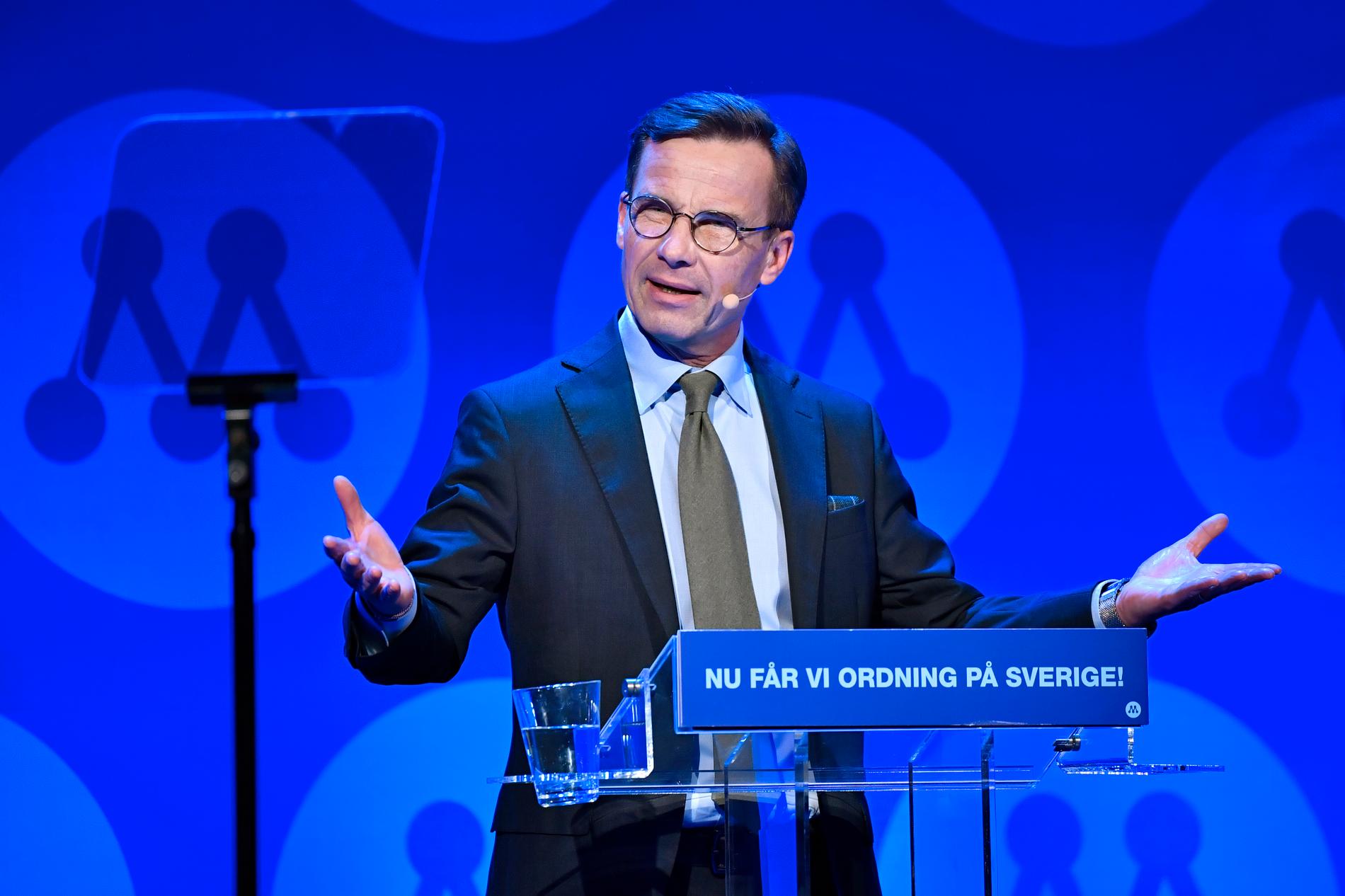 Moderatledaren Ulf Kristersson invigningstalade på partiets stämma i Helsingborg på torsdagen. Arkivbild.