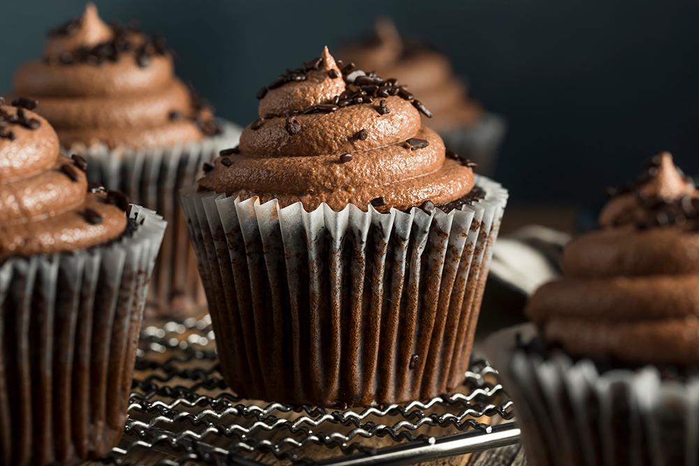 Chokladcupcakes med chokladströssel