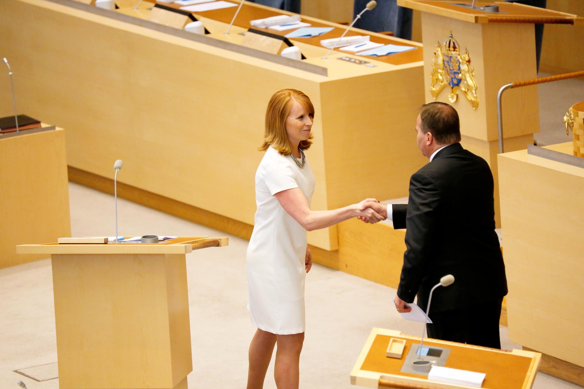 Centerns partiledare Annie Lööf (C) och statsminister Stefan Löfven (S). Många vill se dem i samma regering, gärna tillsammans med Liberalerna. Arkivbild.