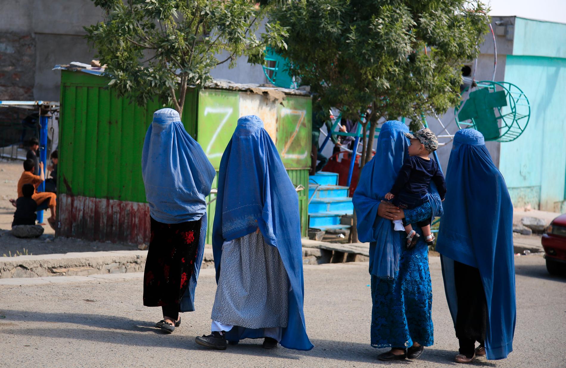 Kvinnor i Afghanistans huvudstad Kabul tidigare i maj.