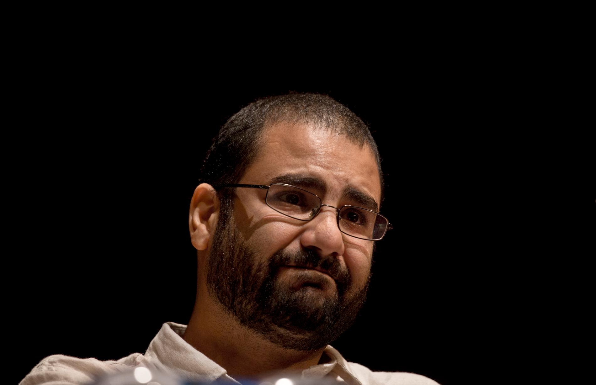 Den kände egyptiske demokratiaktivisten Alaa Abdel Fattah på en bild från 2014. Arkiivbild.