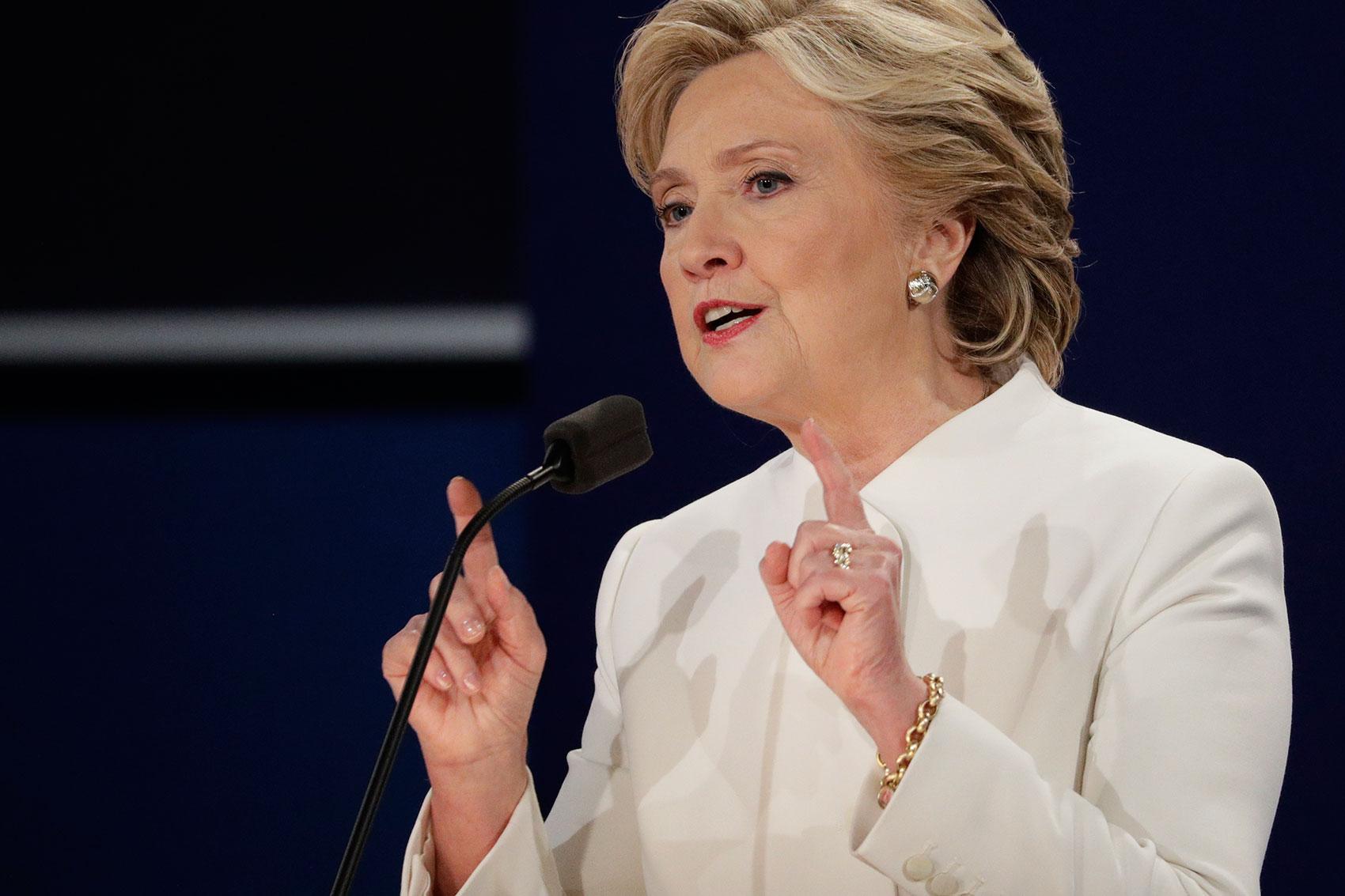 Hillary Clinton under den sista debatten.