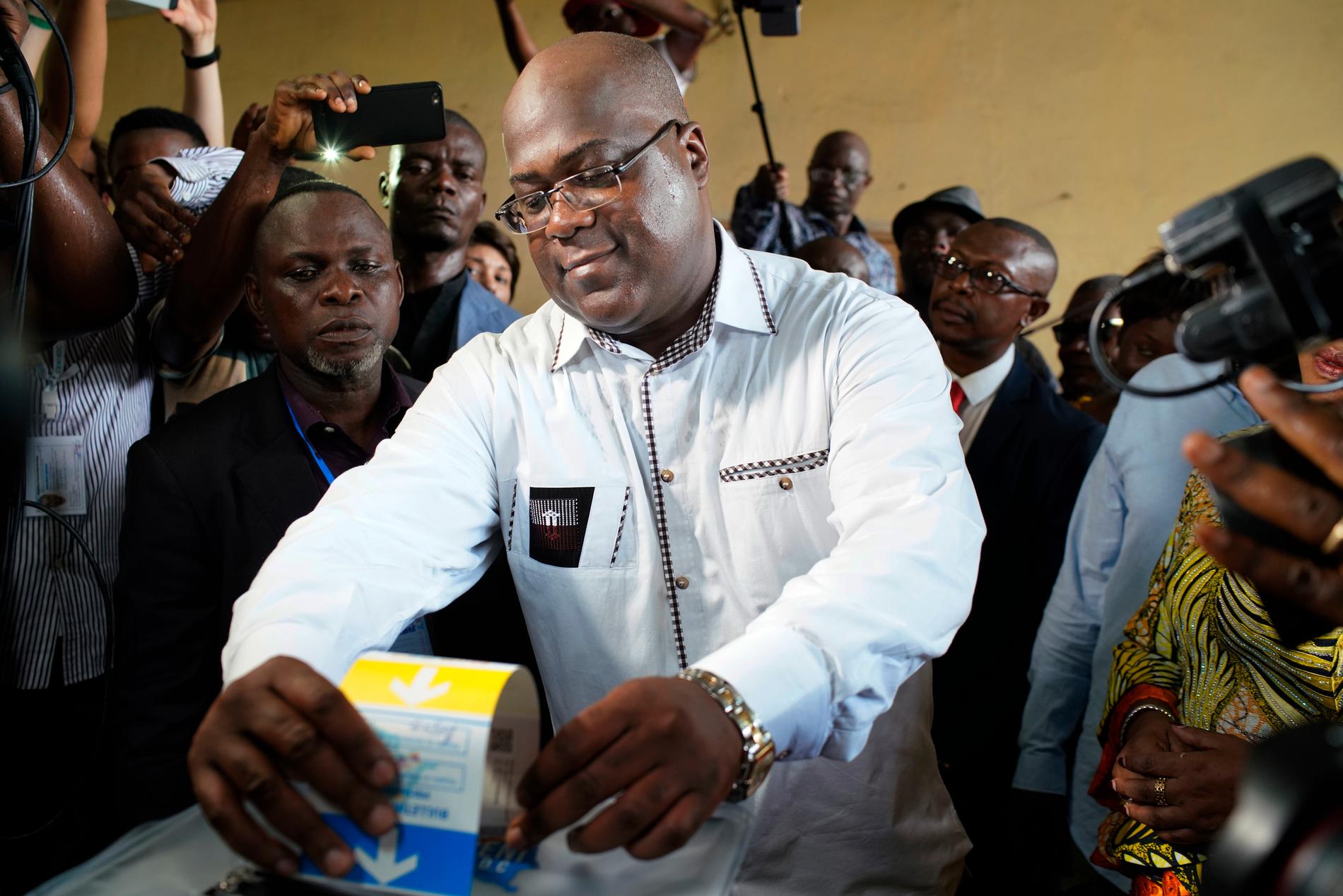 Oroliga röster höjs efter dagens preliminära valresultat. Den utsedda vinnaren Félix Tshisekedi (bilden) misstänks ha gjort en uppgörelse med sittande president Joseph Kabila. Arkivbild.