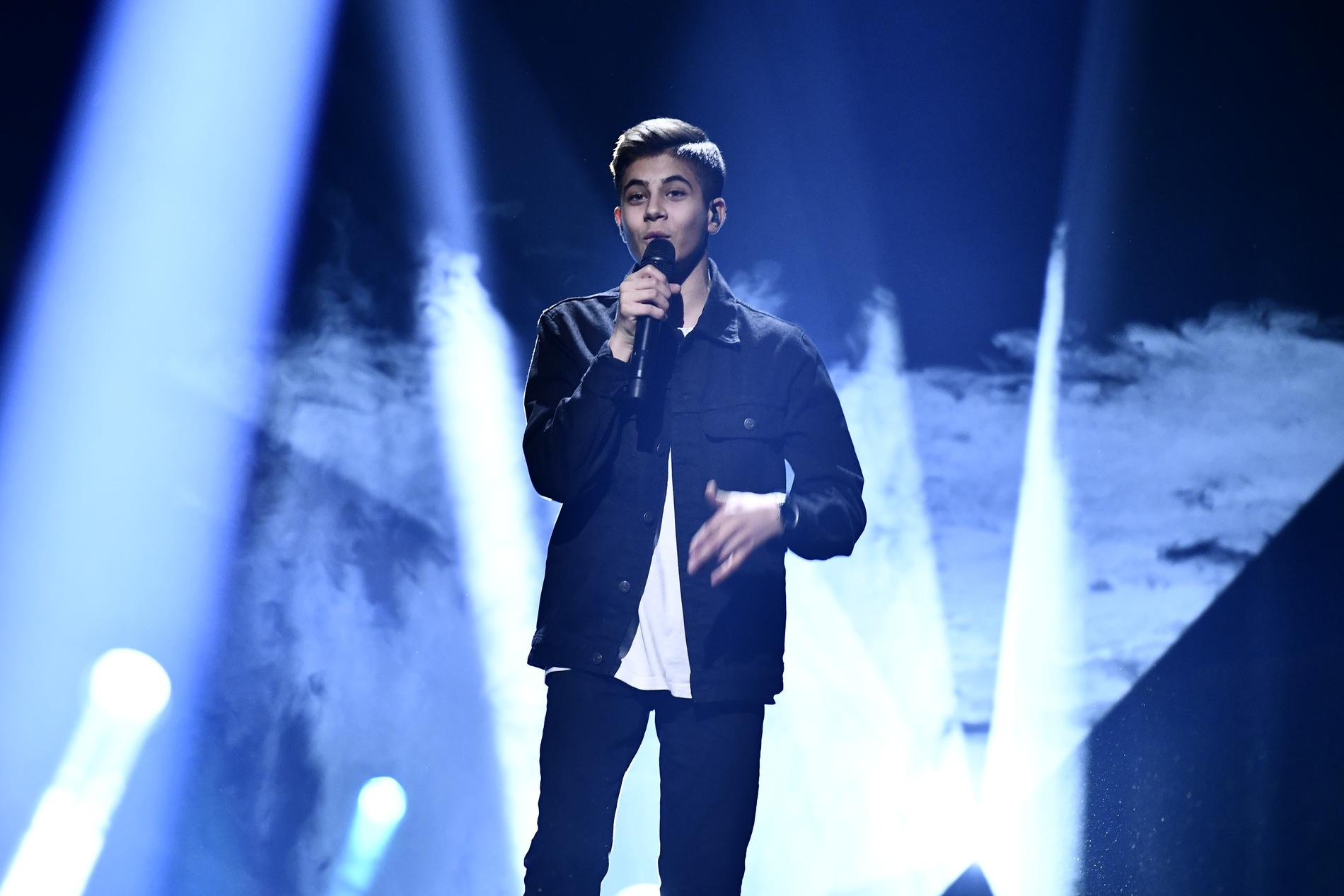 Bishara Morad på scenen under Melodifestivalens genrep