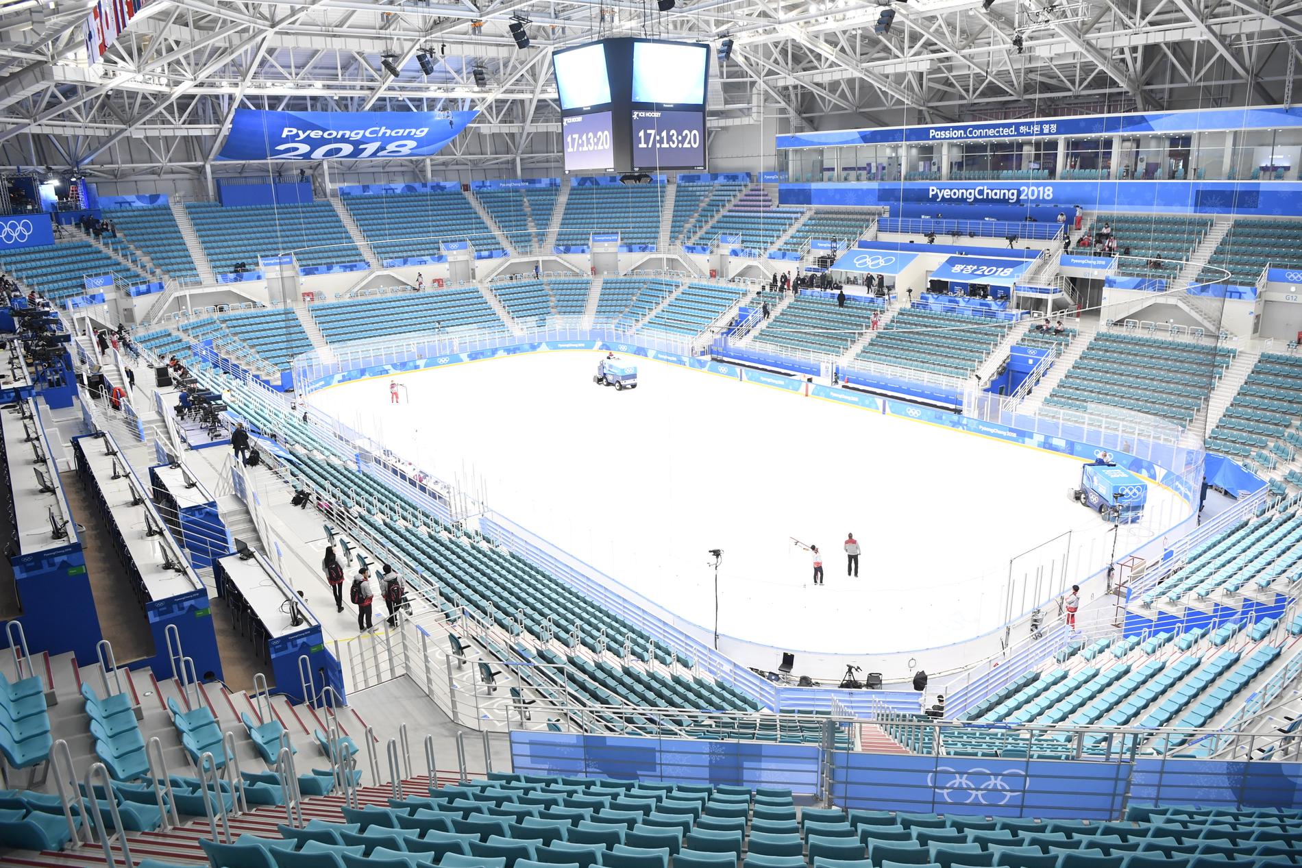 Hvud-arenan för hockeyn, där Tre Kronor bara får spela en av tre gruppspelsmatcher.