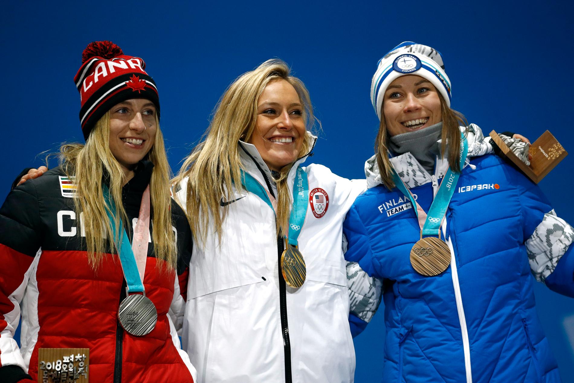 Jamie Anderson, USA, vann OS-guld i snowboardens slopstyle. I big air får hon en ny chans till medalj.