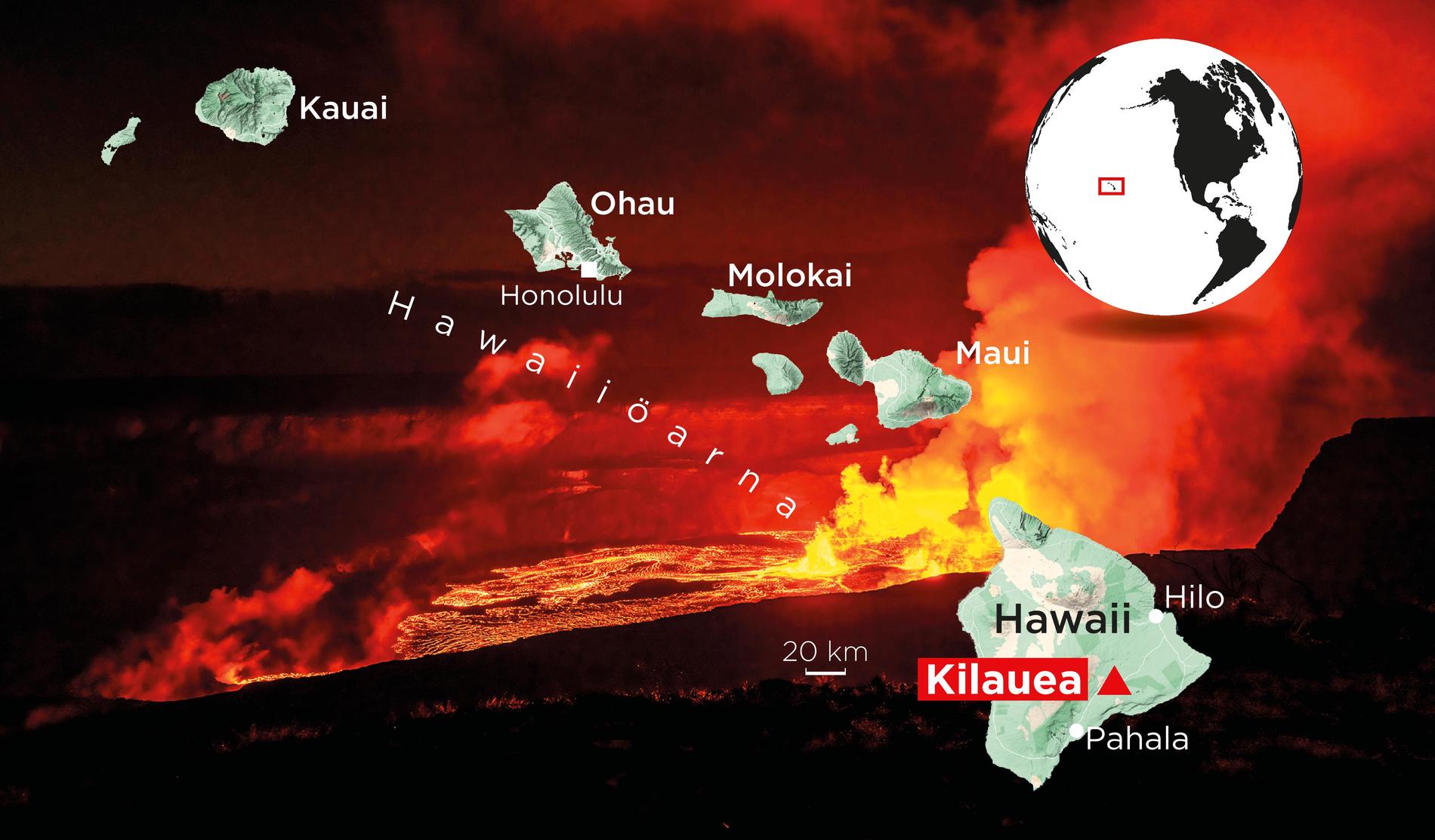 Den hawaiianska vulkanen Kilauea är en av världens mest aktiva.