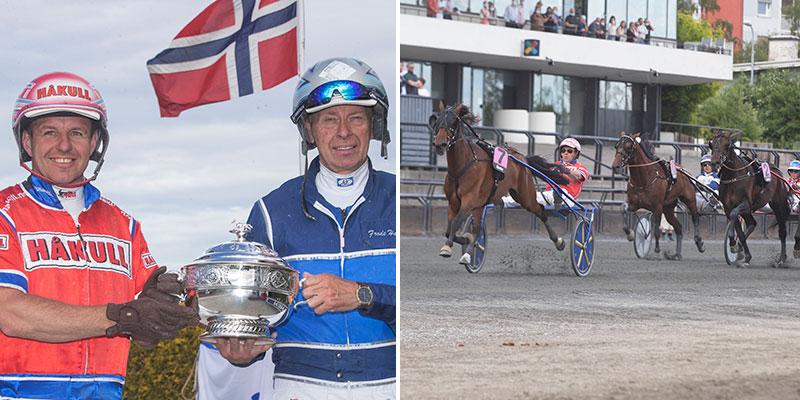 Segerkusken Åsbjörn Tengsareid och tränaren Frrode Hamre nöjda efter Ble du Gers seger i Oslo Grand Prix.