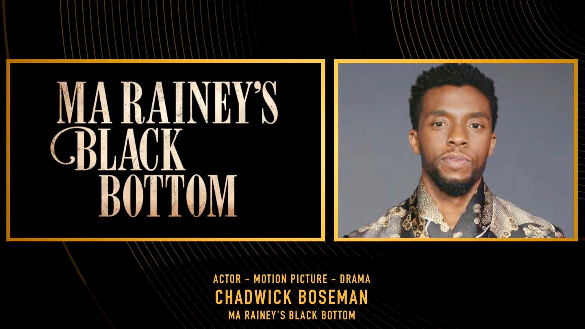 Chadwick Boseman fick årets Golden Globe för bästa manliga huvudroll i ett drama.