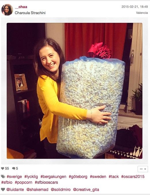 En filmgala firas såklart med popcorn