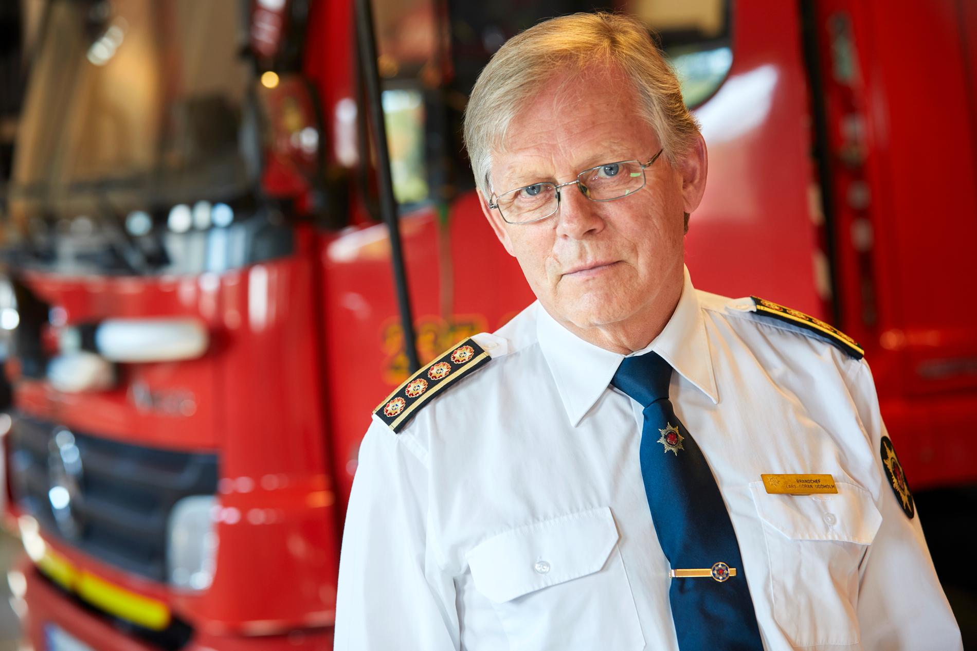 Lars Göran Uddholm, då brandchef, fem år efter skogsbranden i Sala. Arkivbild från 2019.