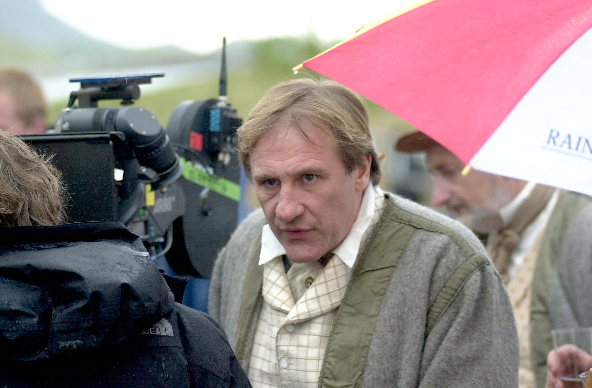 Gerard Depardieu på filminspelning i Norge 2001.