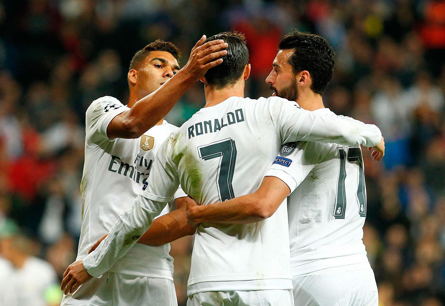 Ronaldo gjorde fyra mål, Benzema tre.