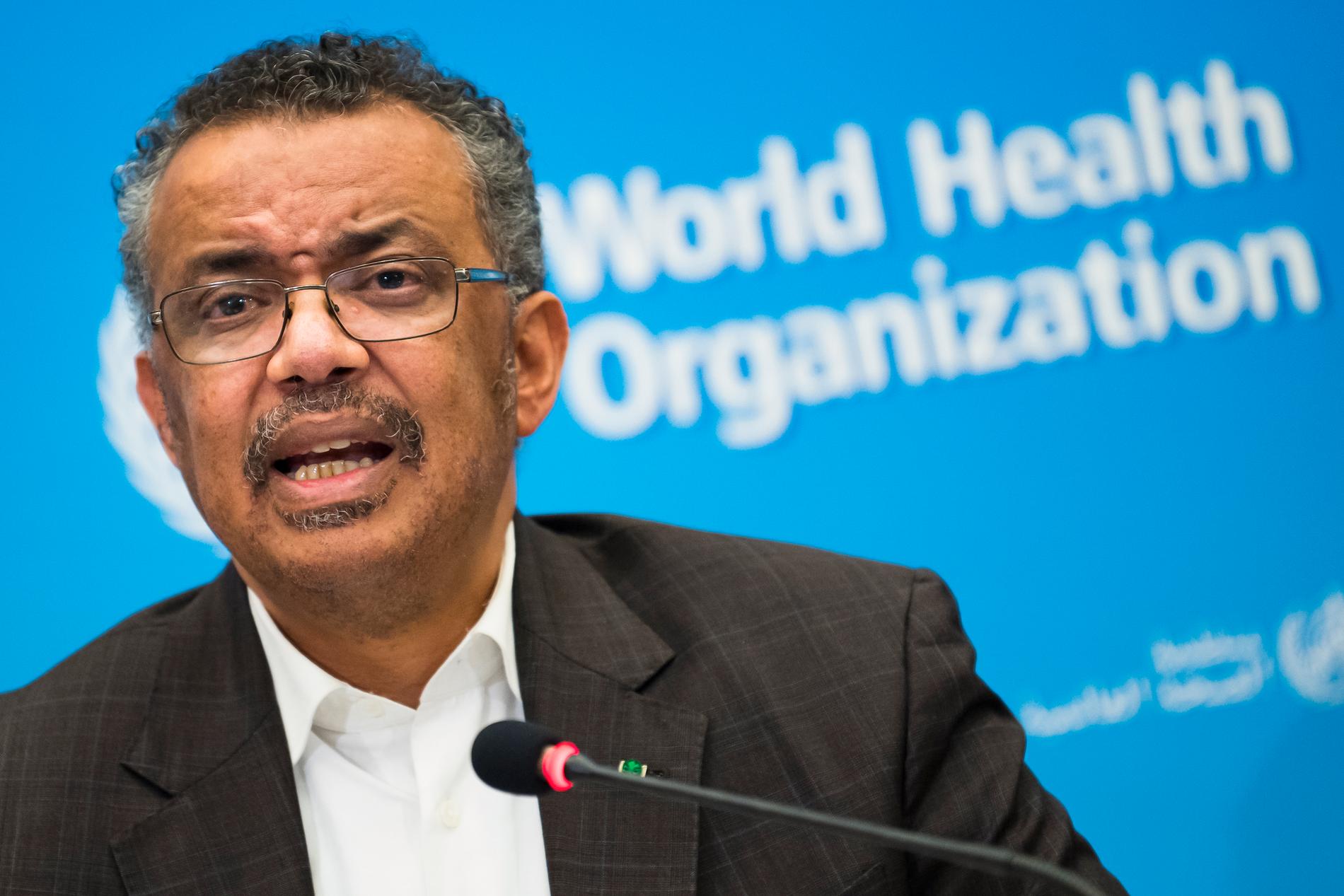 Världshälsoorganisationen WHO:s chef Tedros Adhanom Ghebreyesus. Bild från i januari.
