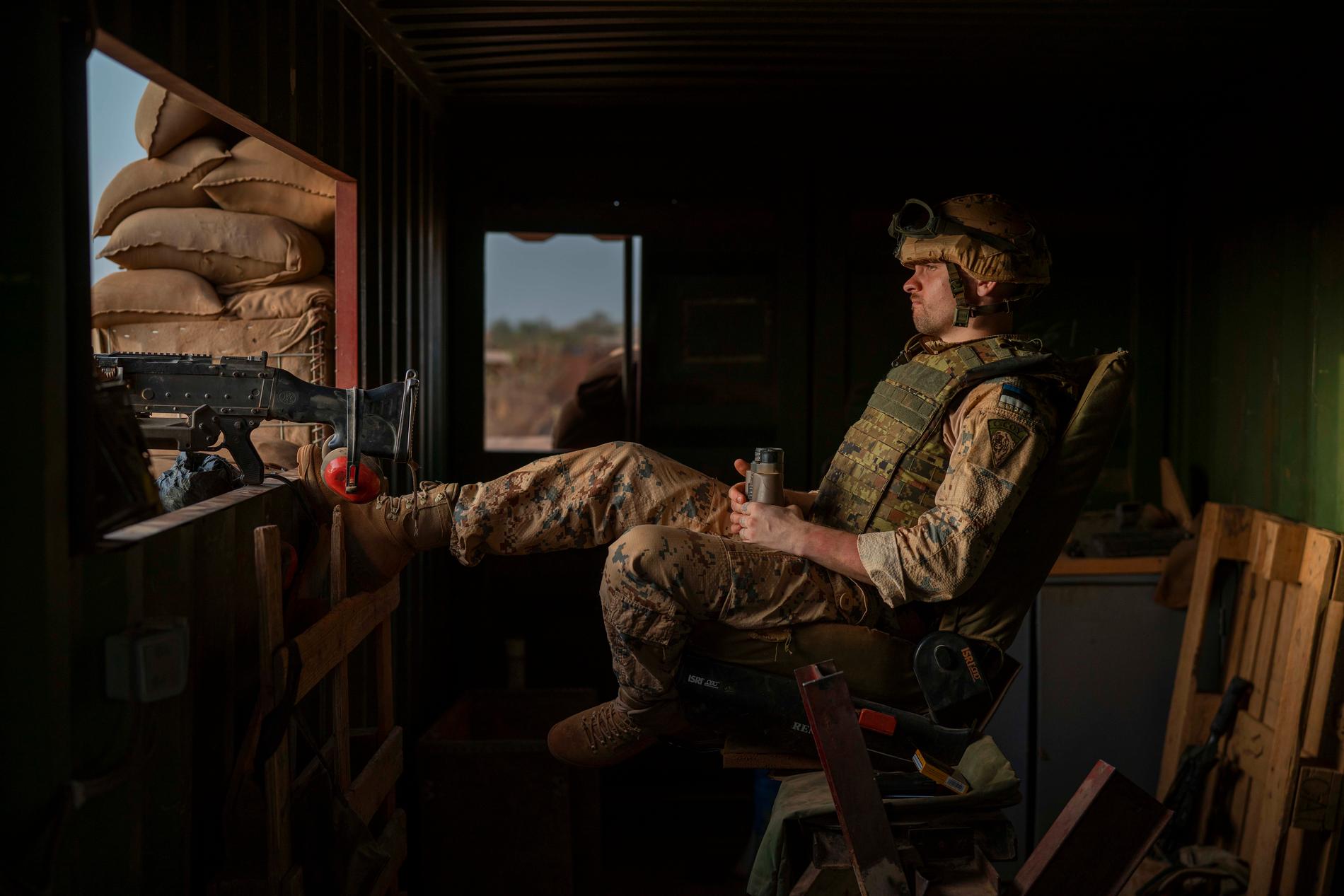 En soldat som ingår i den internationella styrkan i Mali. Arkivbild.