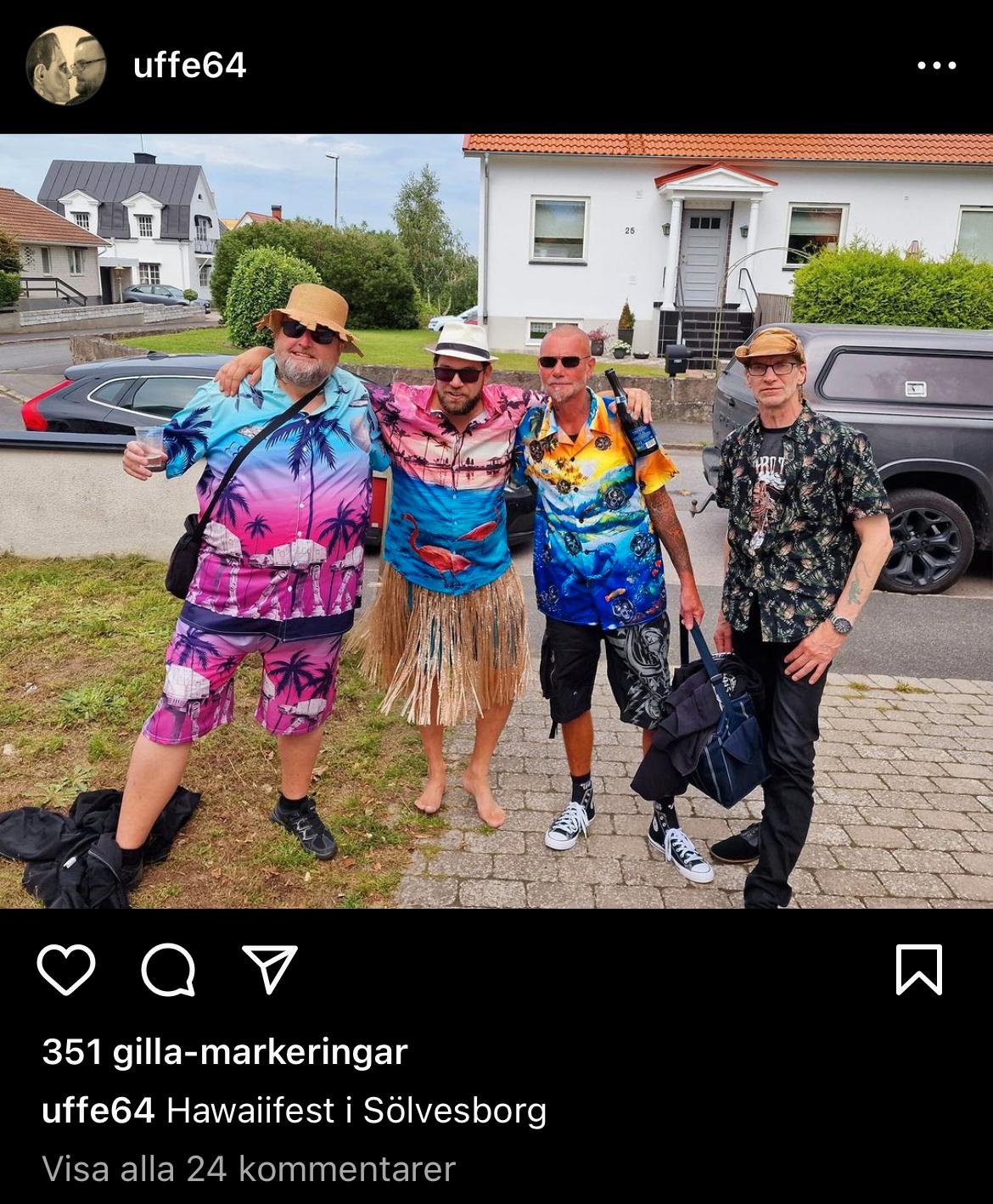Instagrambilden där Jimmie Åkesson står med delar av bandet Ultima Thule. 