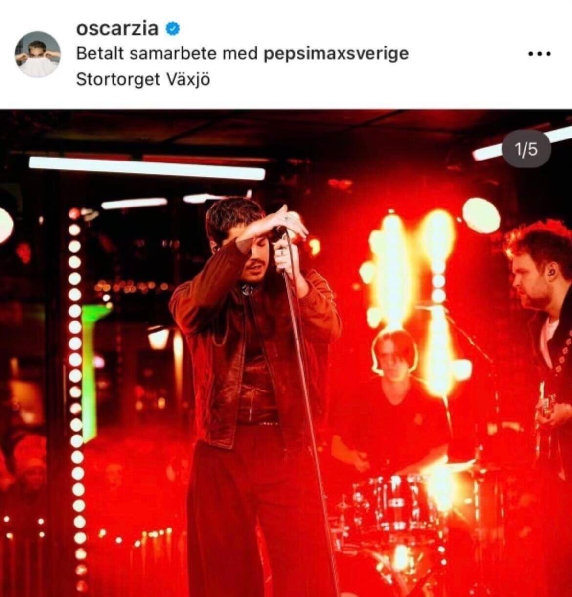 Oscar Zias första Instagraminlägg. 