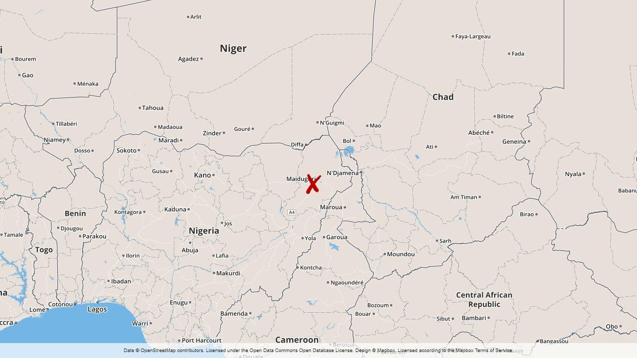 Två journalister greps på söndagen i staden Maiduguri i nordöstra Nigeria.