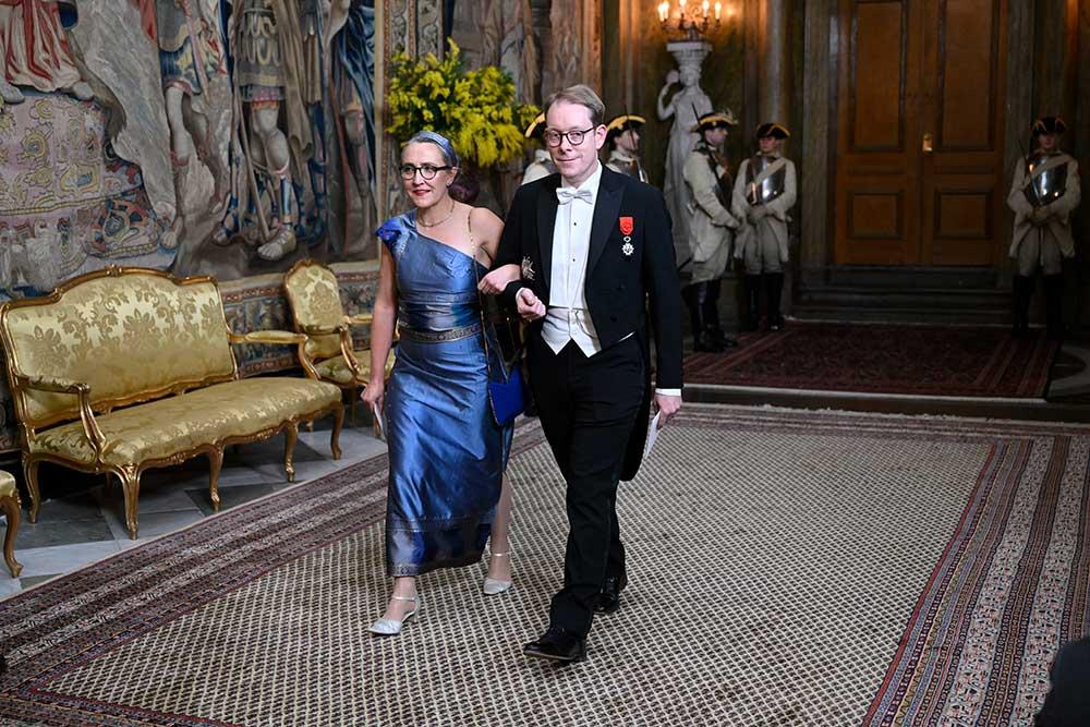 Utrikesminister Tobias Billström med sin fru Sofia Billström.
