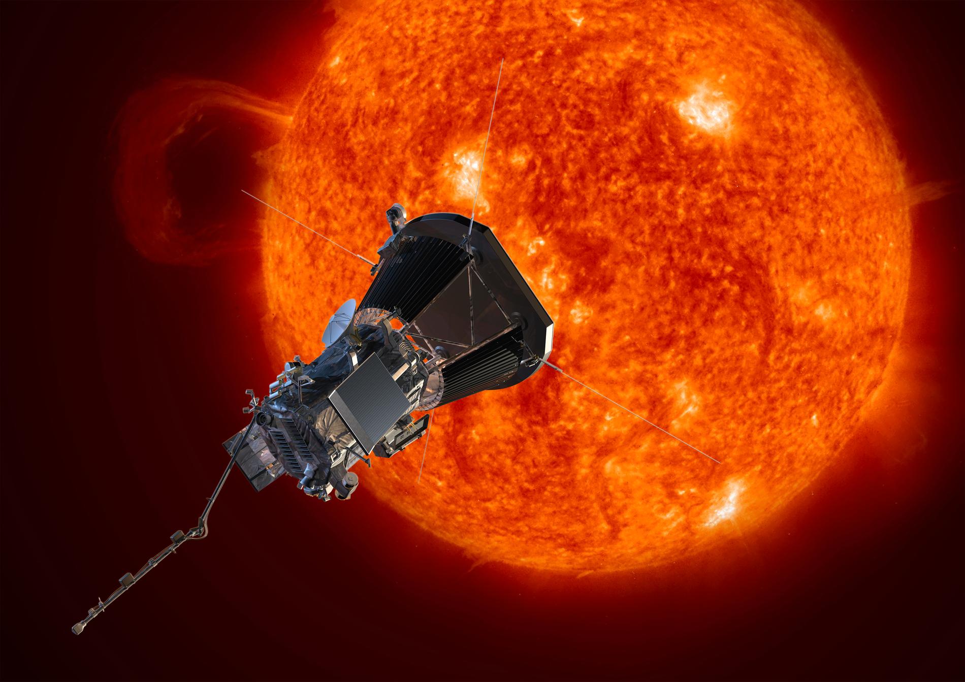 Nasas illustration av sonden som färdas mot solen.