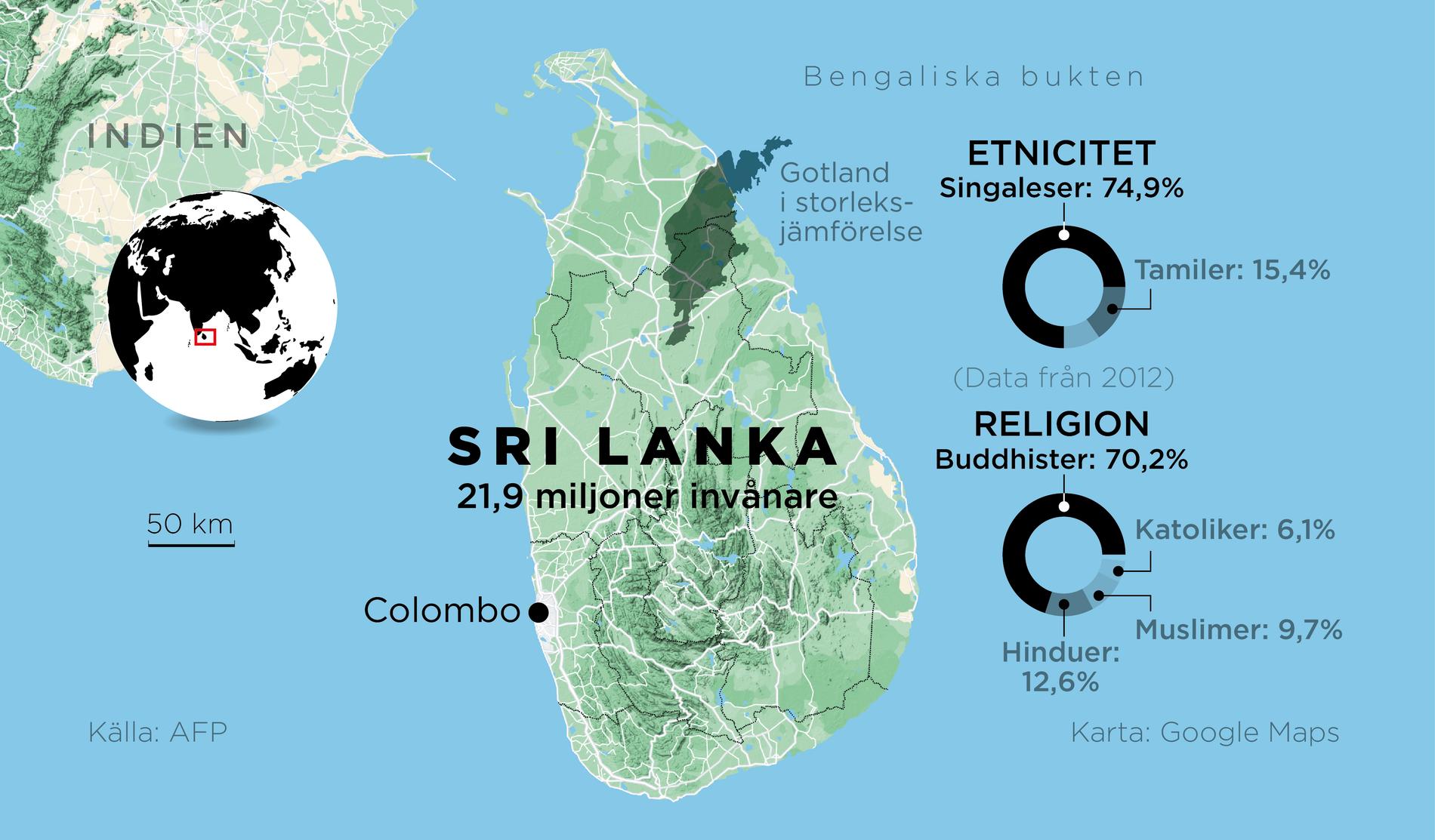 Fakta om önationen Sri Lanka.