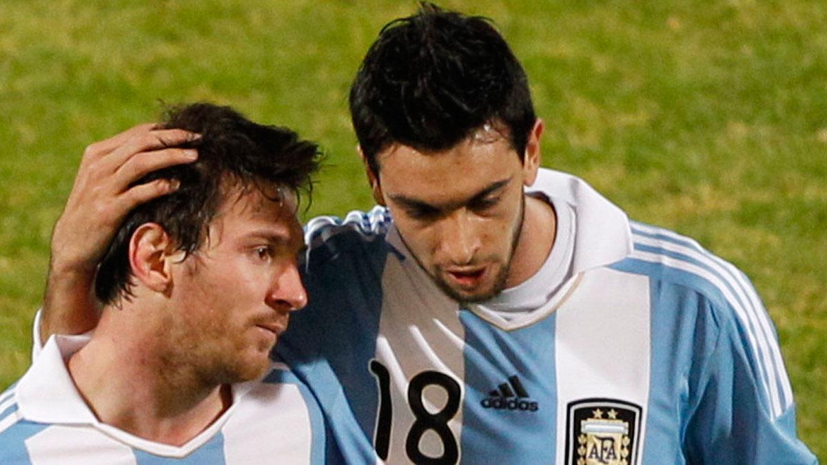 Javier Pastore tillsammans med Leo Messi Argentina.