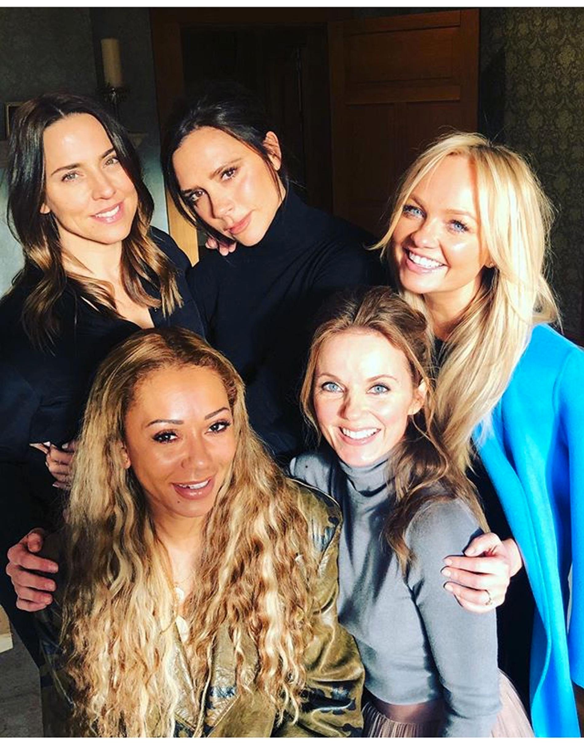 Mel C med Spice Girls-kollegorna 2018.
