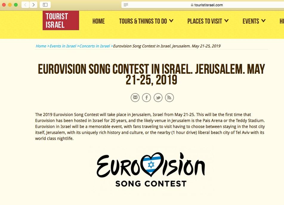 Turistsajten pekade ut Jerusalem som värdstad – EBU: Boka inte era resor ännu”