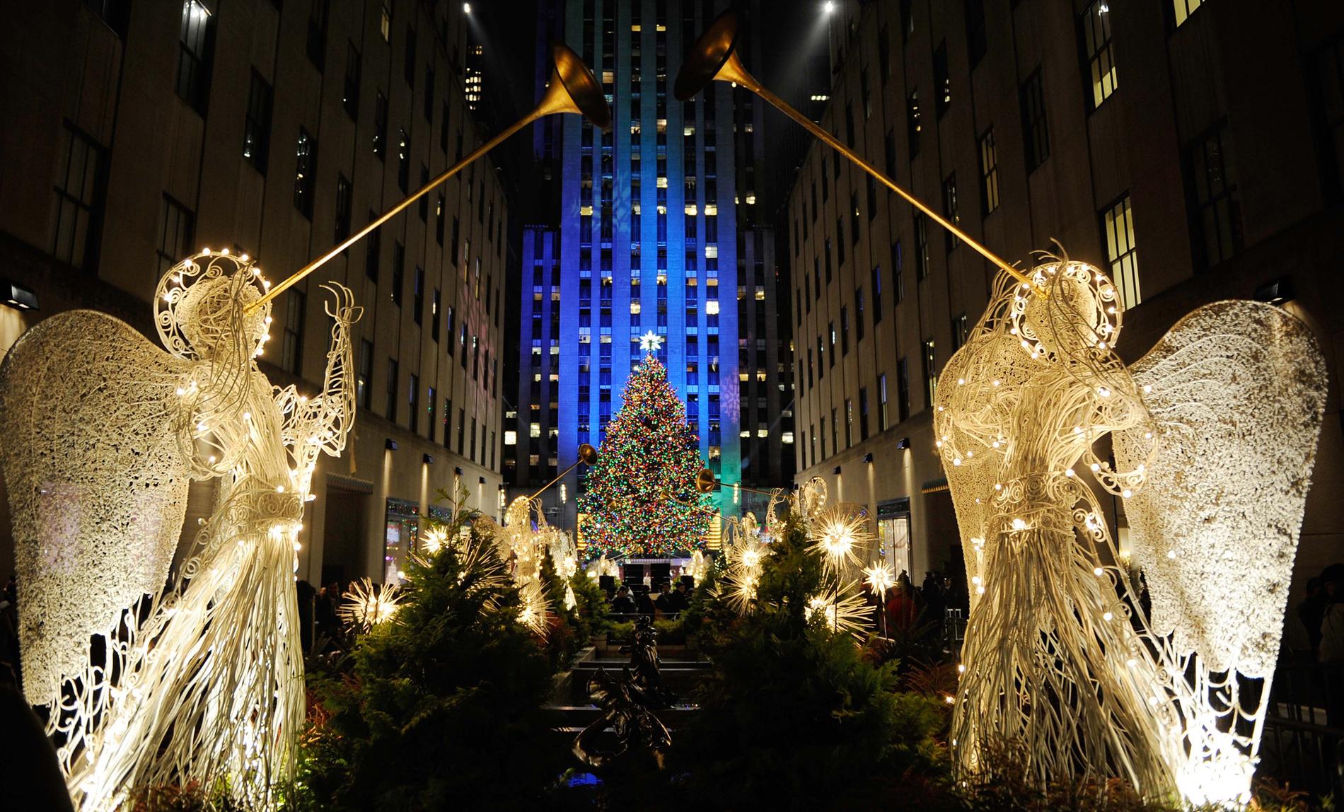 Jul-glitter på Rockefeller Center, New York.
